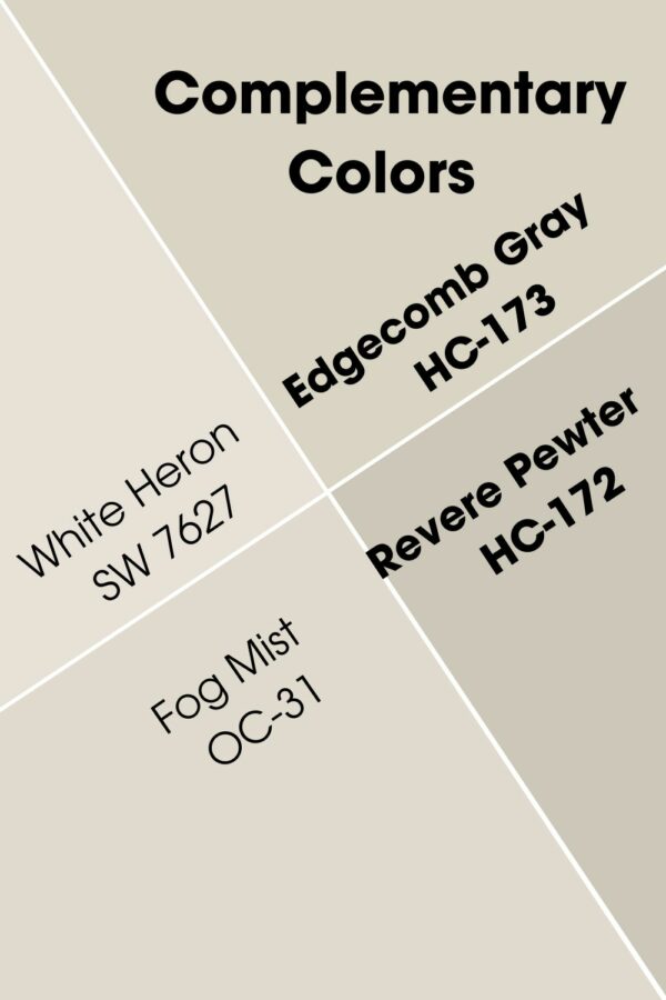 Complementary Colors For Edgecomb Gray Vs. Revere Pewter  600x900 